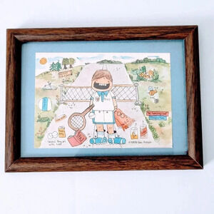 Gay Felton Tennis Begins With Love Framed Art 1979